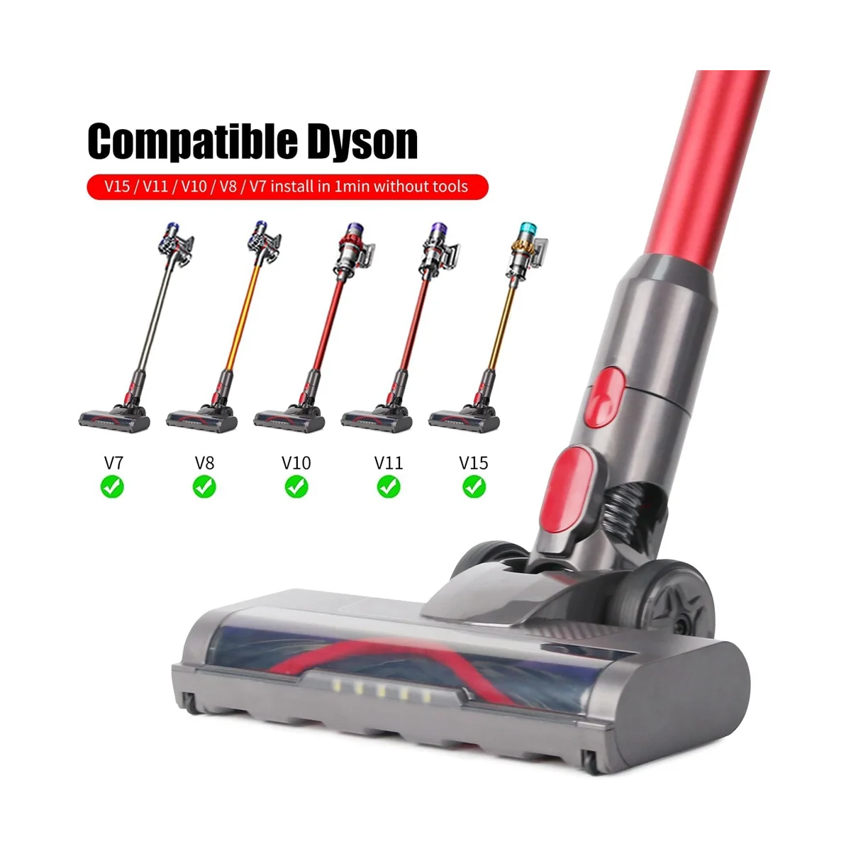 For Dyson V7 V8 V10 V11/15 Hardwood Floor Vacuum Attachmen Brush Head