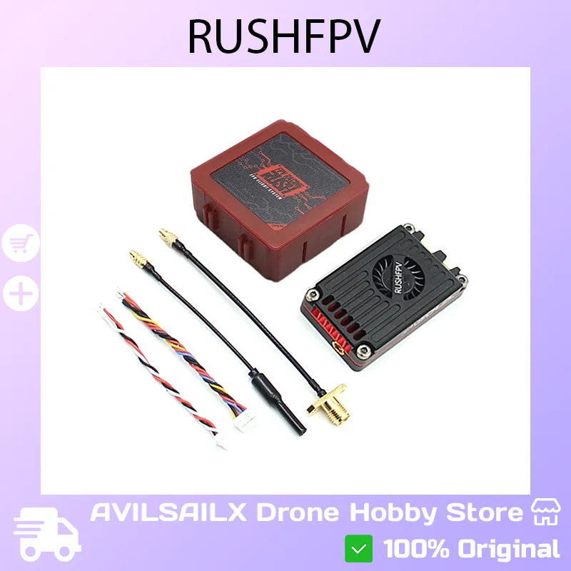 RUSHFPV RUSH MAX SOLO 5.8GHz 2.5W VTX CNC Shell Built-in Cooling Fan for RC FPV Freestyle Long Range Racing Drone