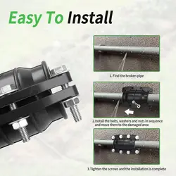 Professional Durable Water Pipe Clamp Emergency 3/4 inch Repair Clamp Iron Universal Pipe Leak Sealer