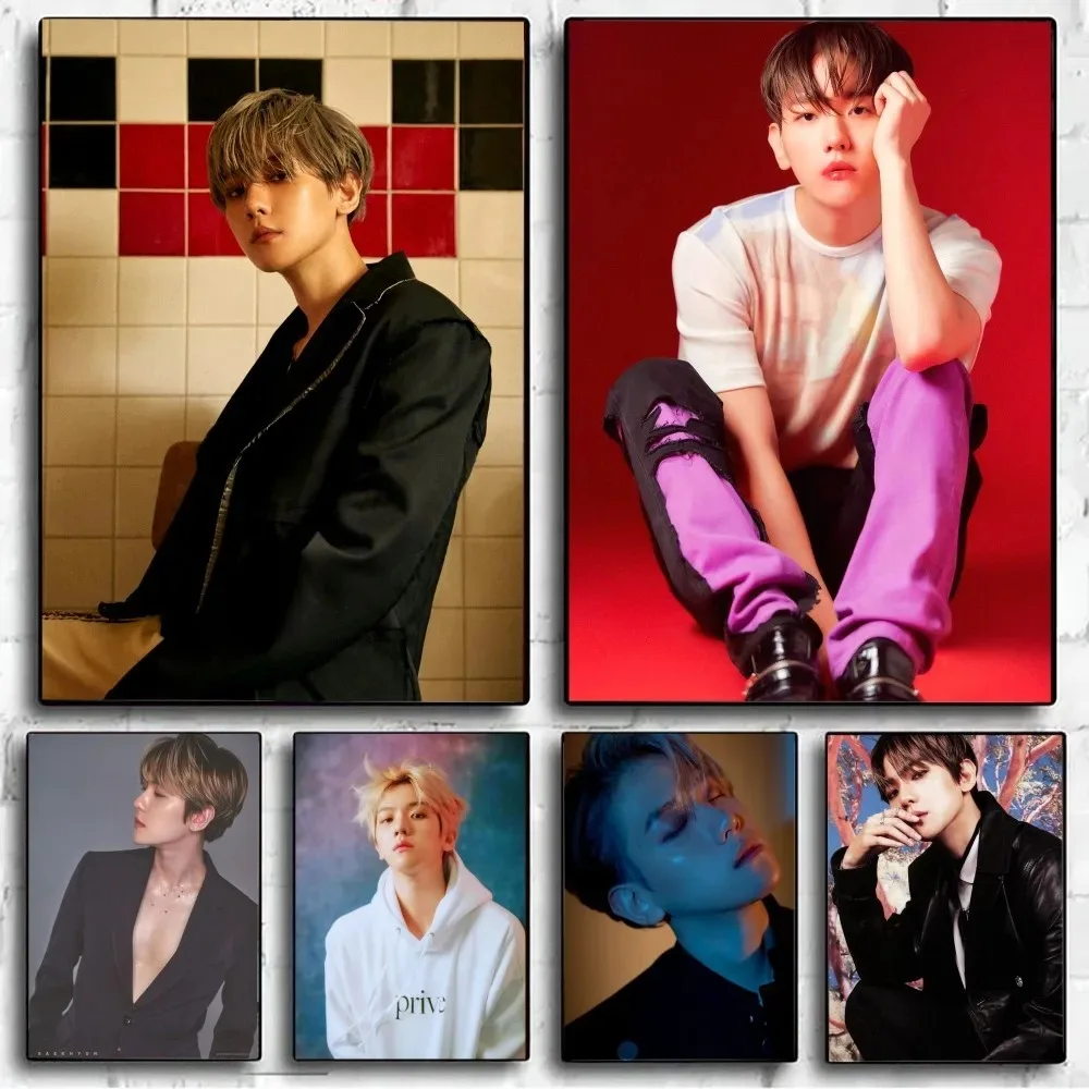 Exo Baekhyun Canvas Poster No Framed Poster Kraft Club Bar Paper Vintage Poster Wall Art Painting Bedroom Study Stickers