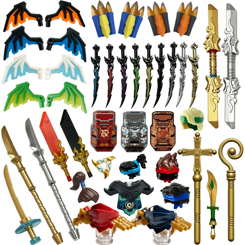 Image of MOC Bausteine Mini-Figur Drachenkrieger Bausatz Modell Ornament Schreibtischdekoration Anime TV-Charakter Spielzeug Geschenk Sammlerstück