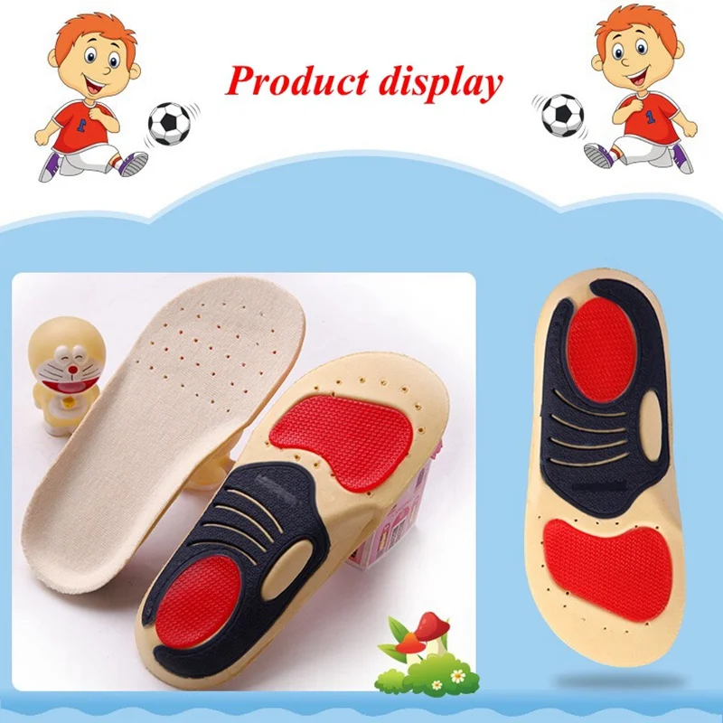 1Pair Children Sport Insole Breathable Running Shoe Pad Soy Fiber Feet Care Inserts Pad Kids Orthotic Arch Support shoe Insoles