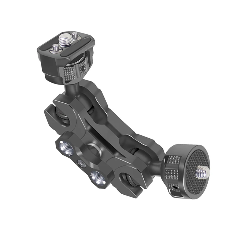Neuer, verbesserter, universell einstellbarer Doppelkugelkopf 1/4 bis 3/8 Zoll, magischer Arm, Monitorhalterung, Zubehör für DSLR-Kamera-Käfige, unterstützt 5 kg – Detail 17