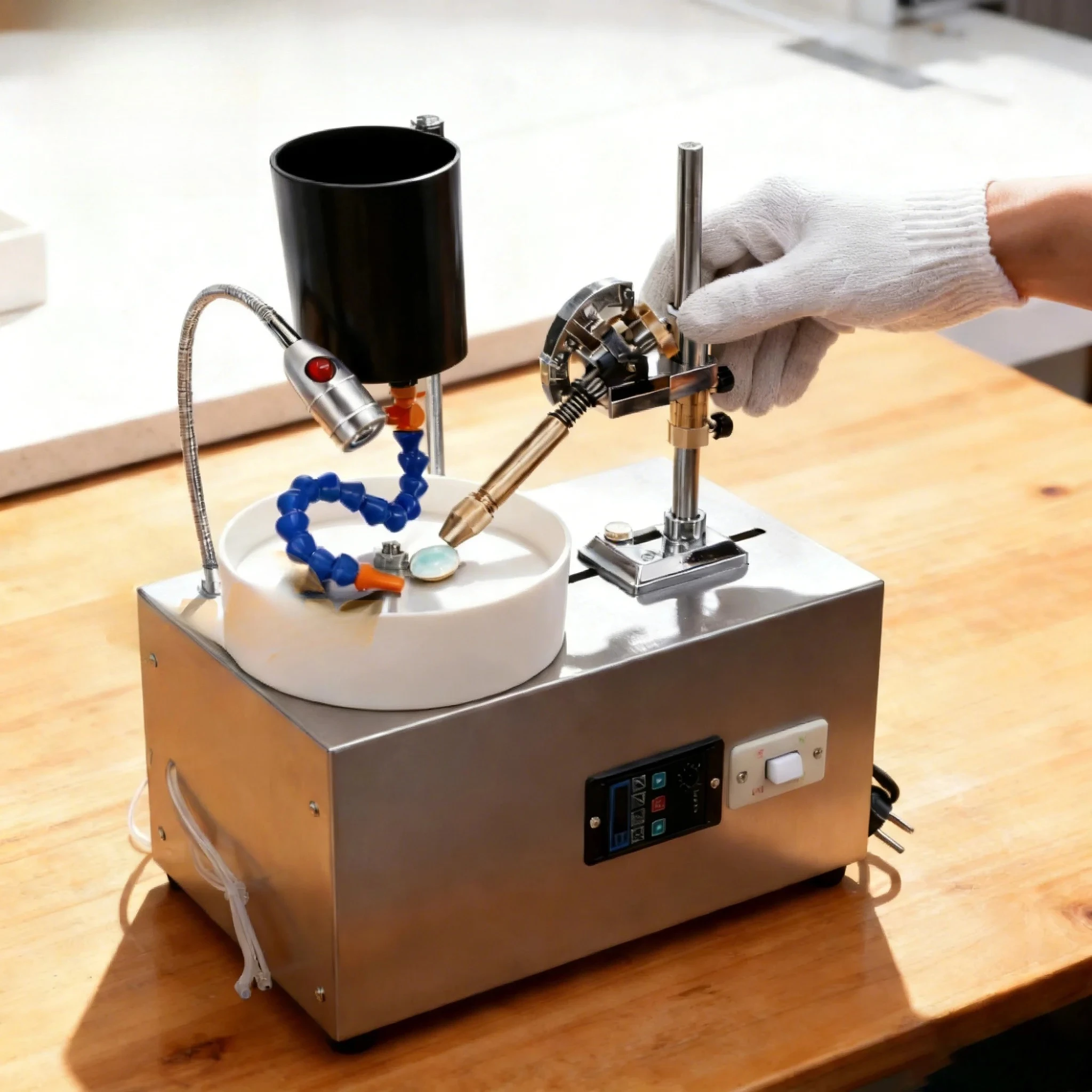 Gem Faceting Machine 180W 2980RPM Jade Grinding Polishing Rock Polisher for Jewelry Making