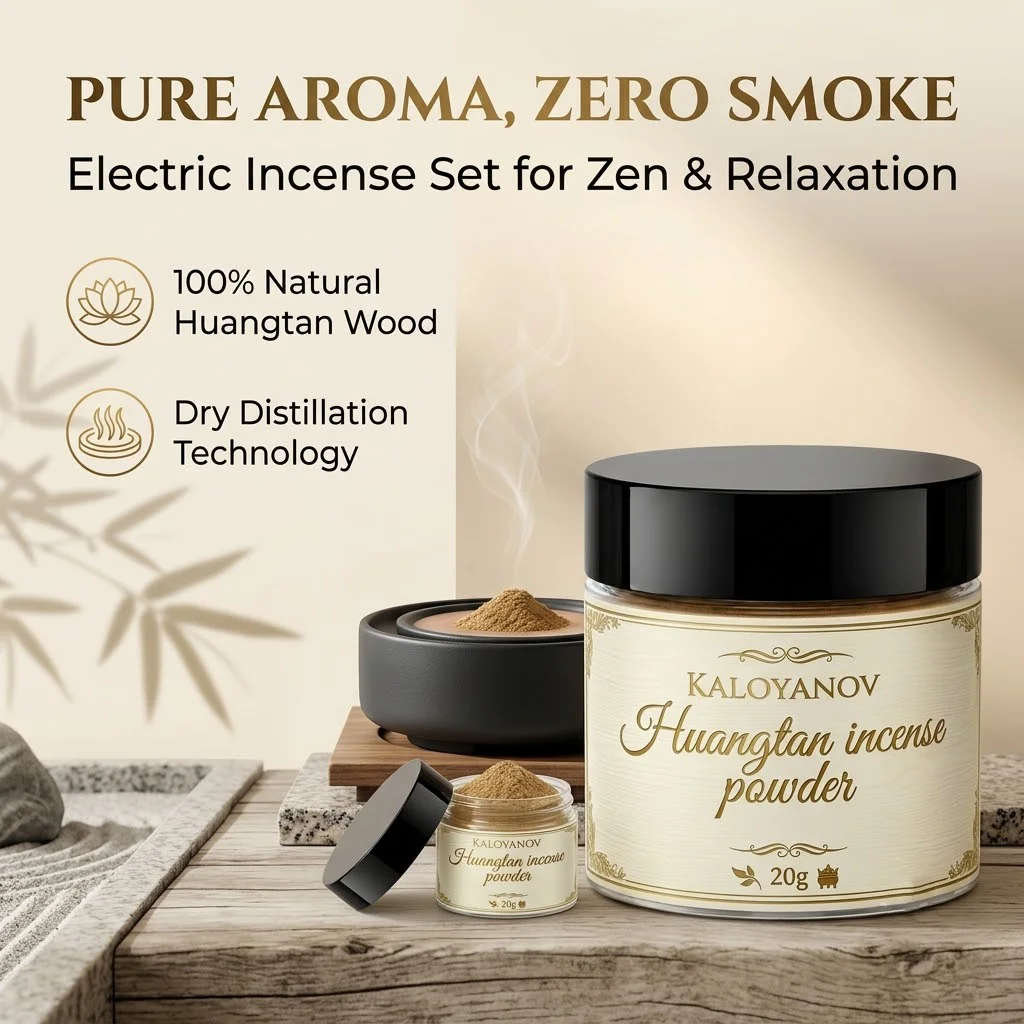 Dry Distillation Electronic Incense Burner Constant Temperature Yellow Sandalwood Powder Oud Bakhoor Aromatherapy Diffuser