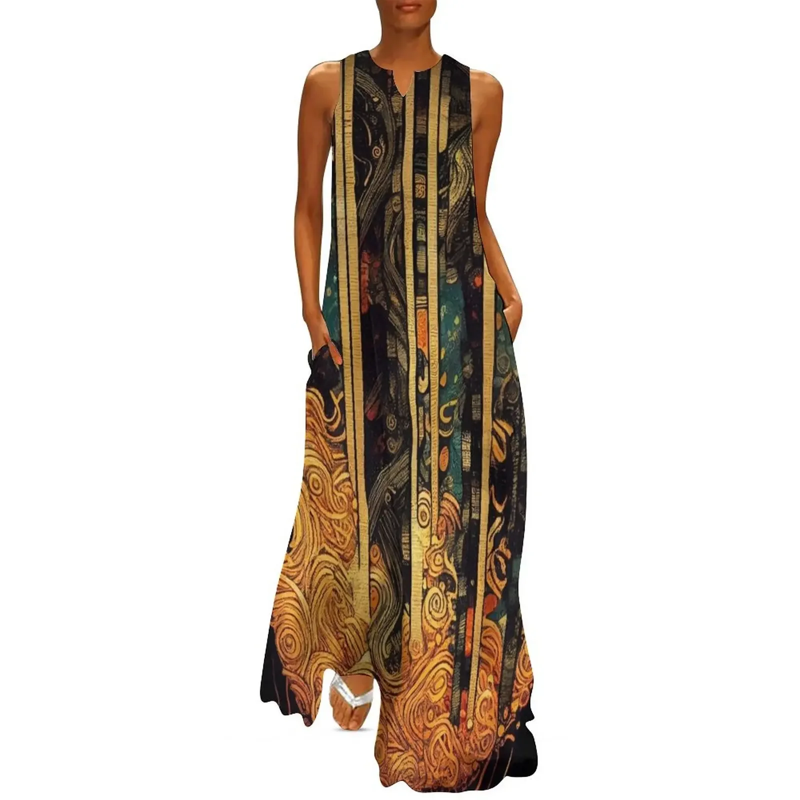 

Klimt Inspired Ramen Poster Long Dress Dance dresses women party dresses Dress vintage Dress
