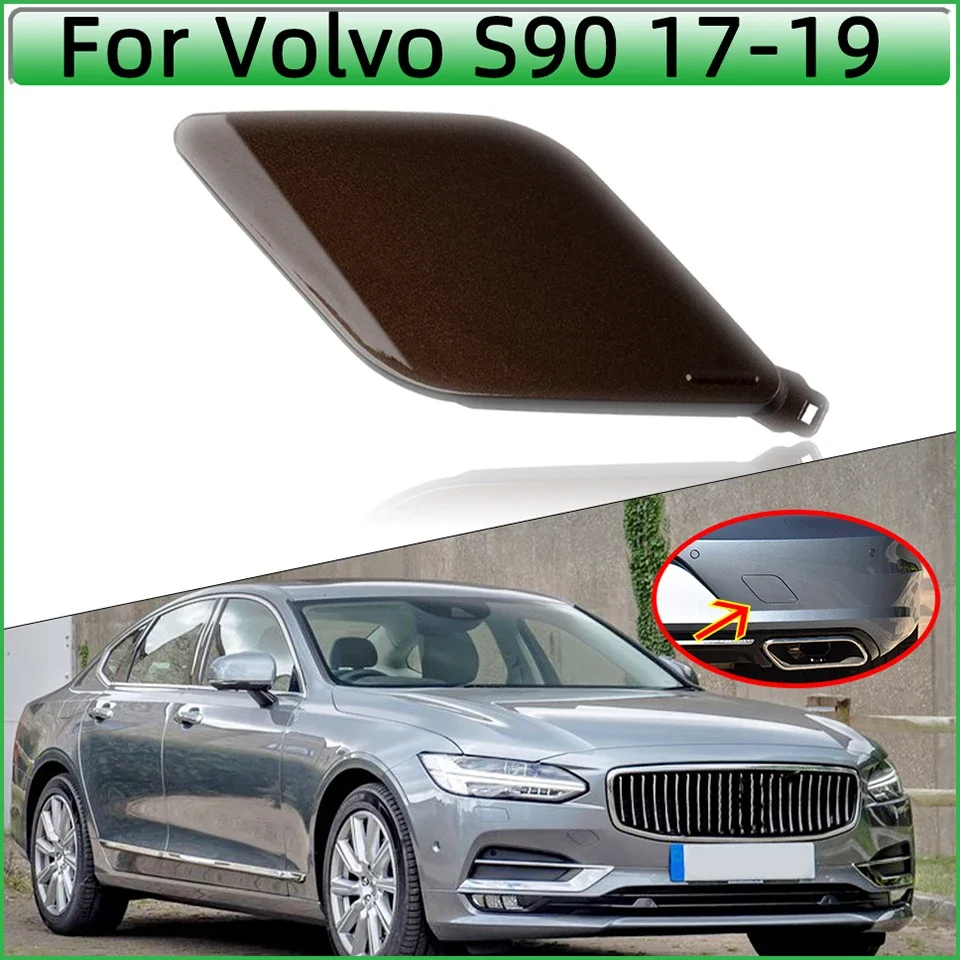 Crochet de remorquage de pare-chocs arrière automatique, couvercle à œil, couvercle de remorque de remorquage, GarjuvenTrim, Volvo S90, 2017, 2018, 2019, 31383298/398400101