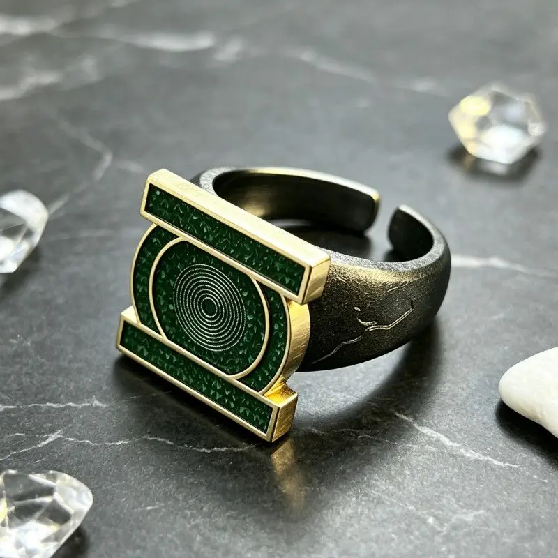 2026 Neuer Green Lantern Corps Ring Anime Peripherie John Stewart Ring Verstellbarer Offener Ring Cosplay Requisiten Ring Spielzeugsammlung Geschenk – Detail 4