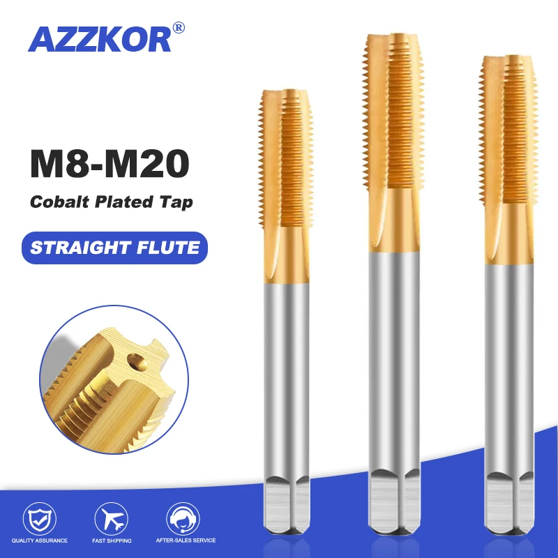 Taper Fine Tooth Straight Flute Machine Screw Taps And Die Set Silvery Machine Taps For Material Iron Copper Mater For M35 Taps