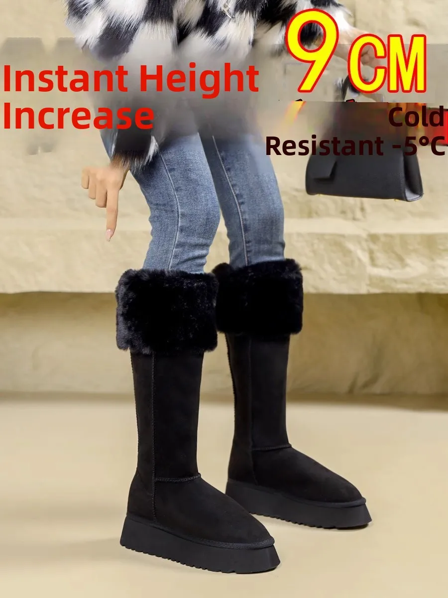 

Женские высокие зимние ботинки на меху из натуральной кожи с утеплением и внутренней танкеткой