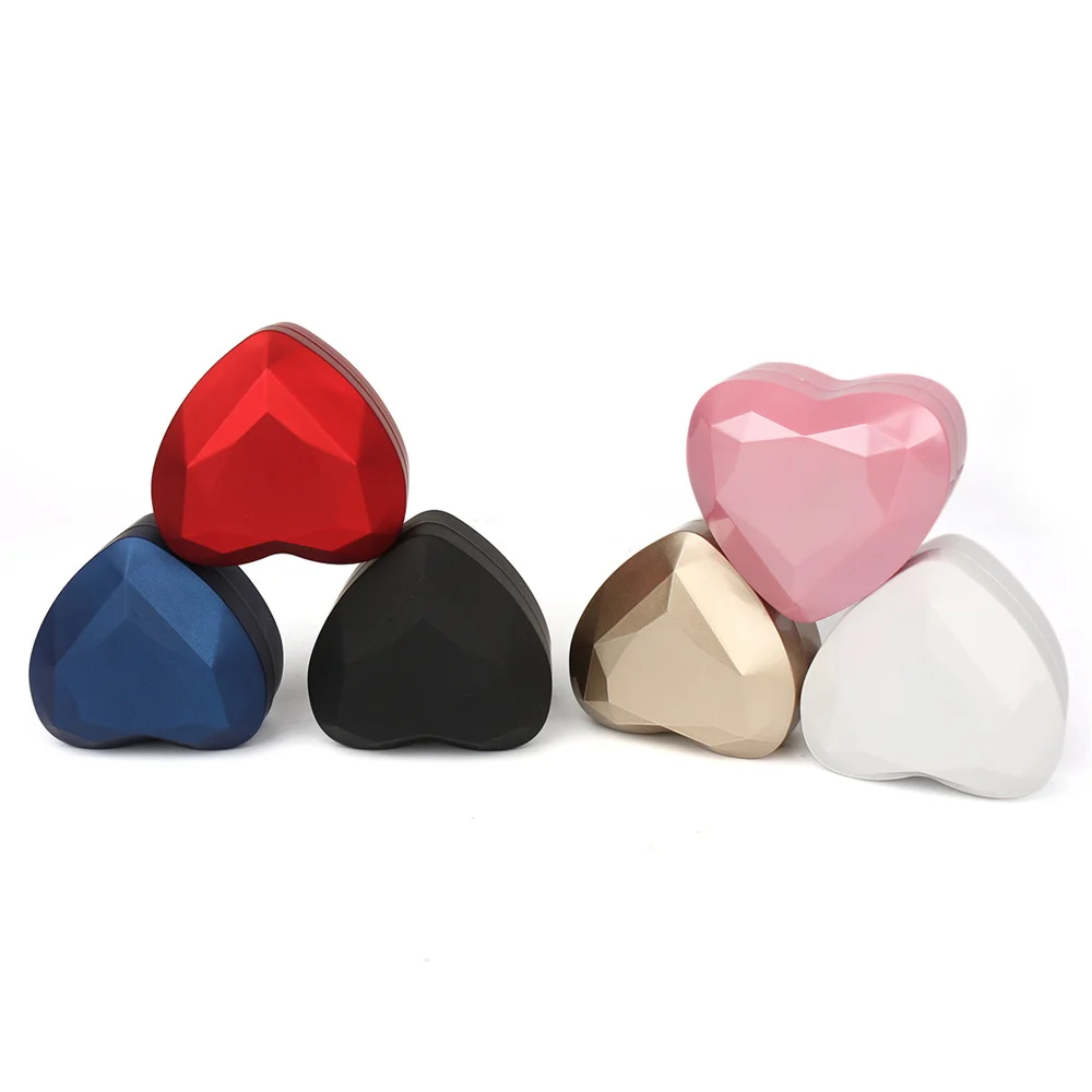 Jewelry Box Heart Shaped LED Ring Box Plush Holder Jewelry Chest Organizer Earrings Coin Jewelry Presentation Box Case New