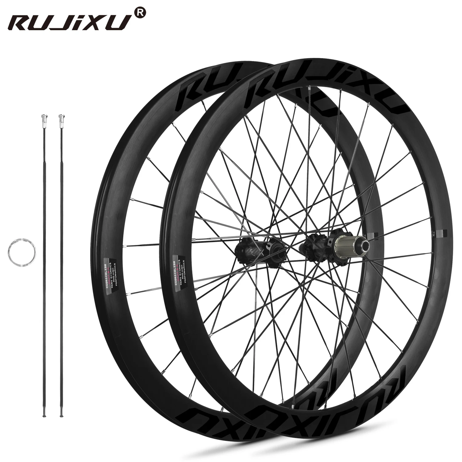 Gravel Rujixu Deep 45mm Mountainbike-Laufradsatz 700c /29-Zoll MTB-Räder Carbonfaser-Rohr Nabe Fahrrad-Scheibenbremse Aluminium-Laufrad – Detail 16