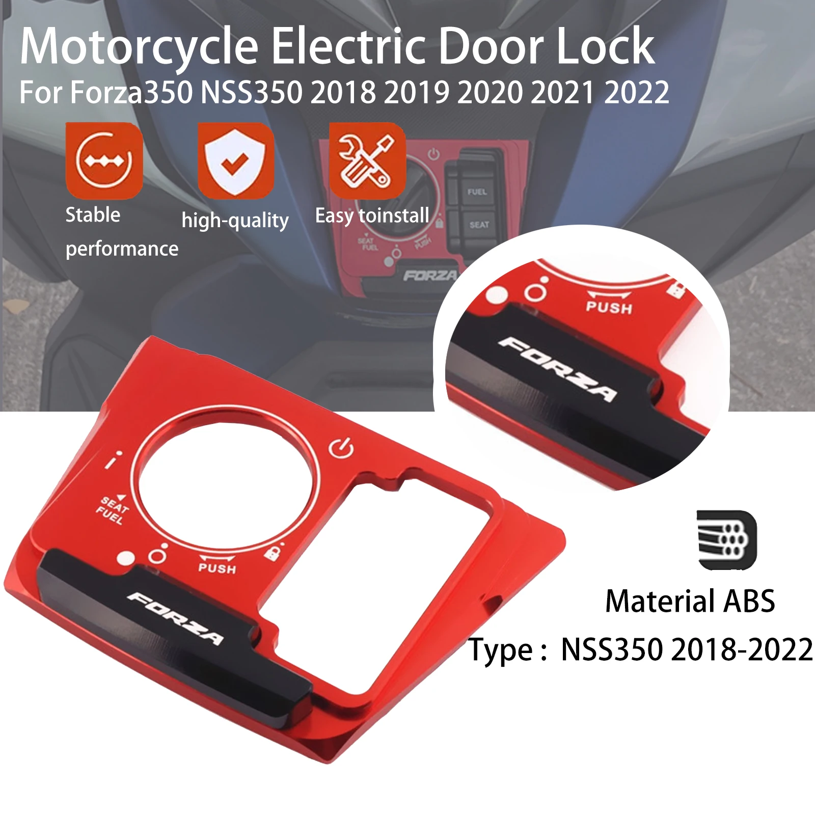 

Motorcycle Electric Door Lock Switch Cover Cap Protector For HONDA FORZA 350 FORZA350 FOR ZA300 NSS350 2018 2019 2020 2021 2022