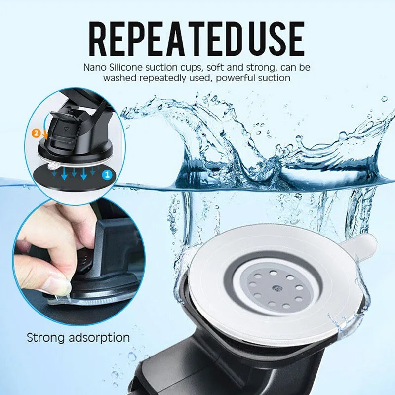 Car Phone Holder Car Dashboard Windshield Suction Cup Holder Universal Phone Holder Air Outlet Clip Telescopic Phone Holder image 4