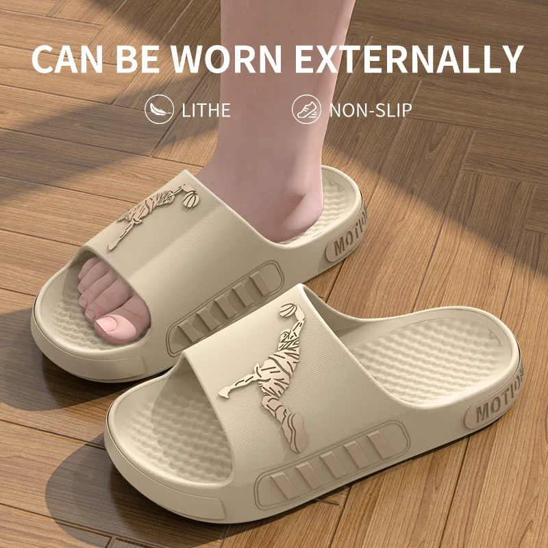 Men's slippers for outdoor wear, summer home, thick soled shower, anti slip sports, cool slippers for cooldown image 4