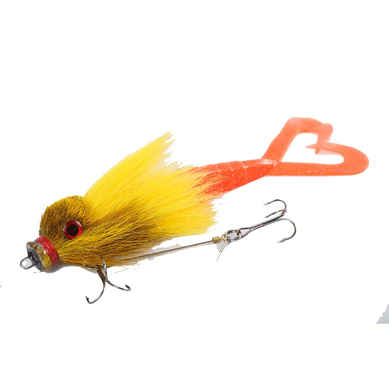 

50 г 22 см приманки для плавания 3D глаз оленьи волосы искусственные рыбные снасти сом лосось мускусная мышь шарнирная мягкая рыболовная приманка приманка