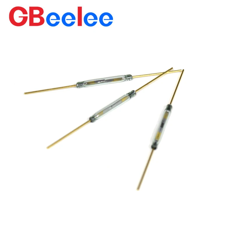 50개 GBeelee 2.8*20mm 750 미니어처 DC 내전압 표면 장착 리드 스위치 자기식 15-70AT 원통형 밀폐형 근접 스위치