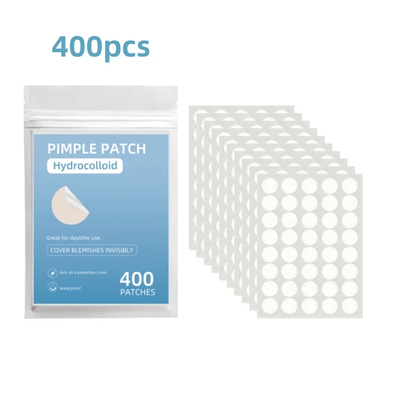 400PCS Transparent Round Acne Patch Hydrocolloid Large Size Invisible Waterproof Pimple Stickers