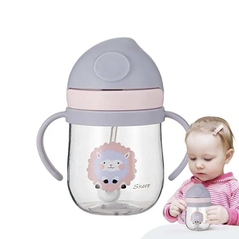 Sippy Cup For Milk 250ML Children Anti-Choking Sippy Cup Cartoon Sippy Cup With Weighted Ball For Travel Portable Drinking Cup