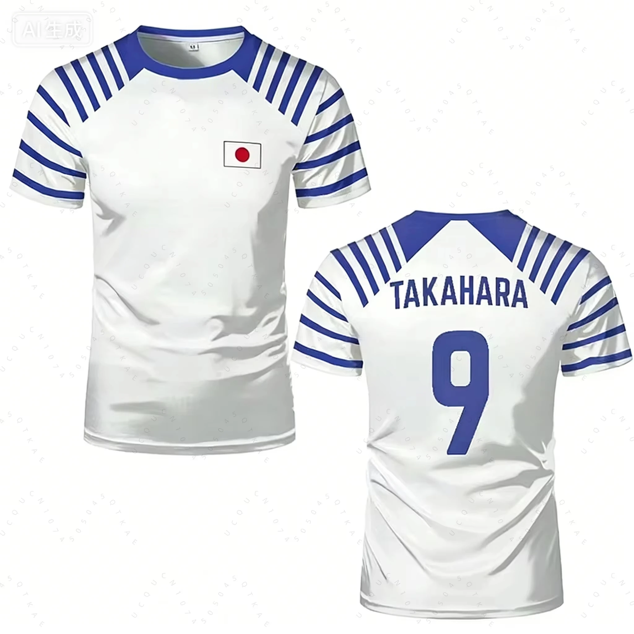 2026 Heißes Anime Captain Tsubasa T-Shirt für Männer und Frauen mit Japan-Flaggen-Print, Sommer-Kurzarm-Freizeit-T-Shirt für Sportfans und Kinder – Detail 11
