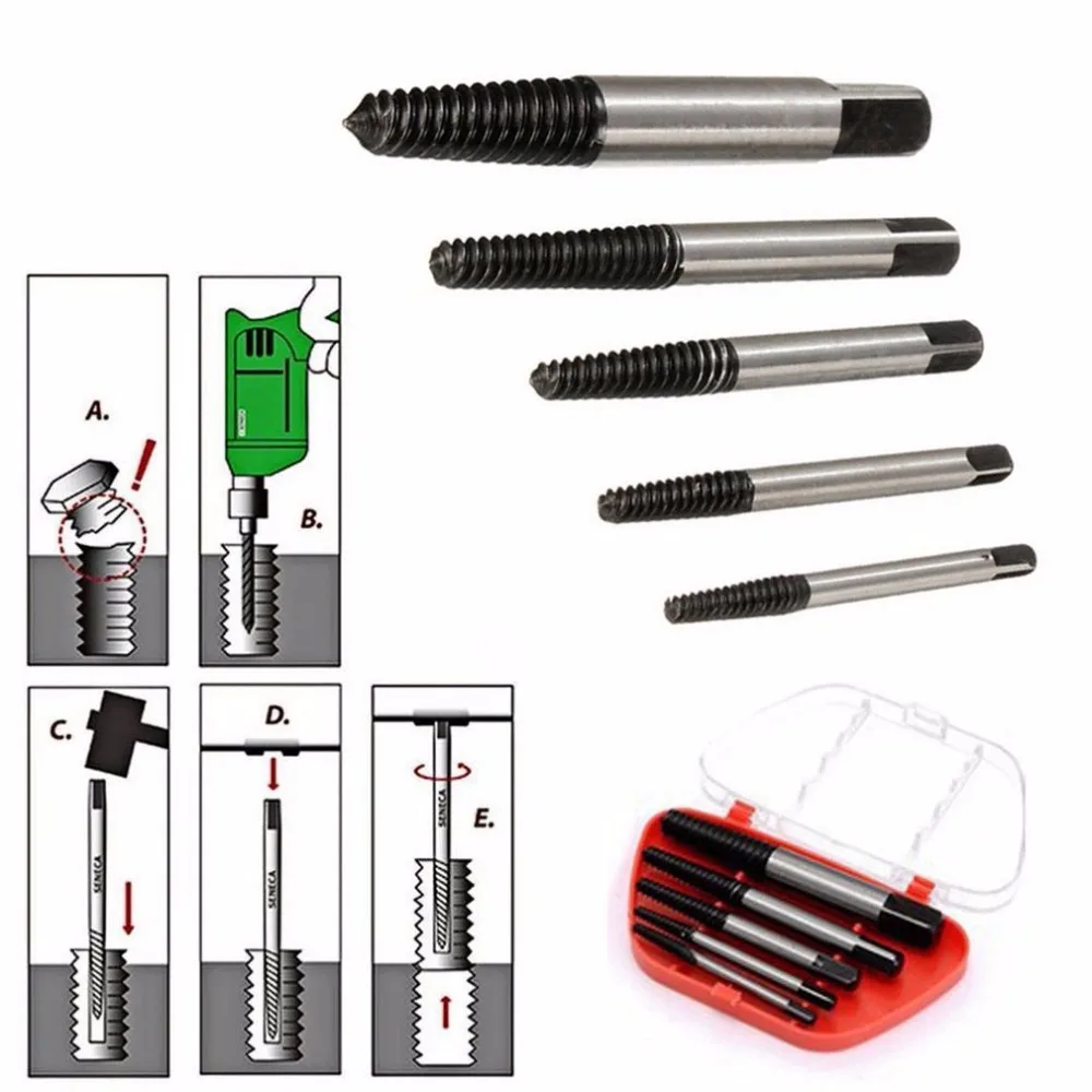 Broken Damaged Screwdriver Extractor Bit Alloy Steel Double Side Screw Center Drill Bits Removal Tools Pull Out Drill Bit