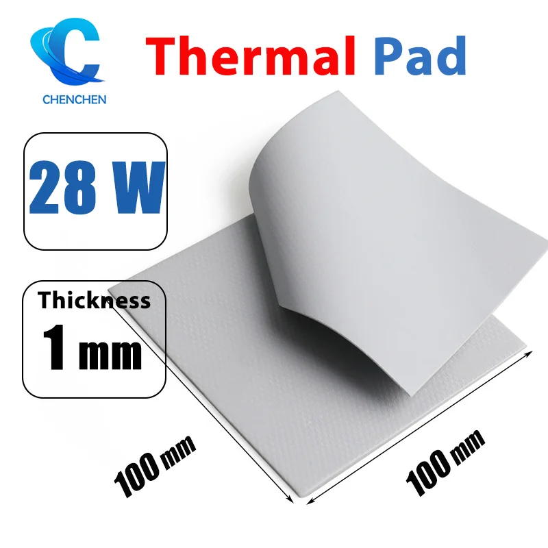 

Очень мягкий материал термоинтерфейса мощностью 28 Вт/MK, 1,0 мм, 100*100 мм, теплопередающая площадка для Xbox/PS5/консолей