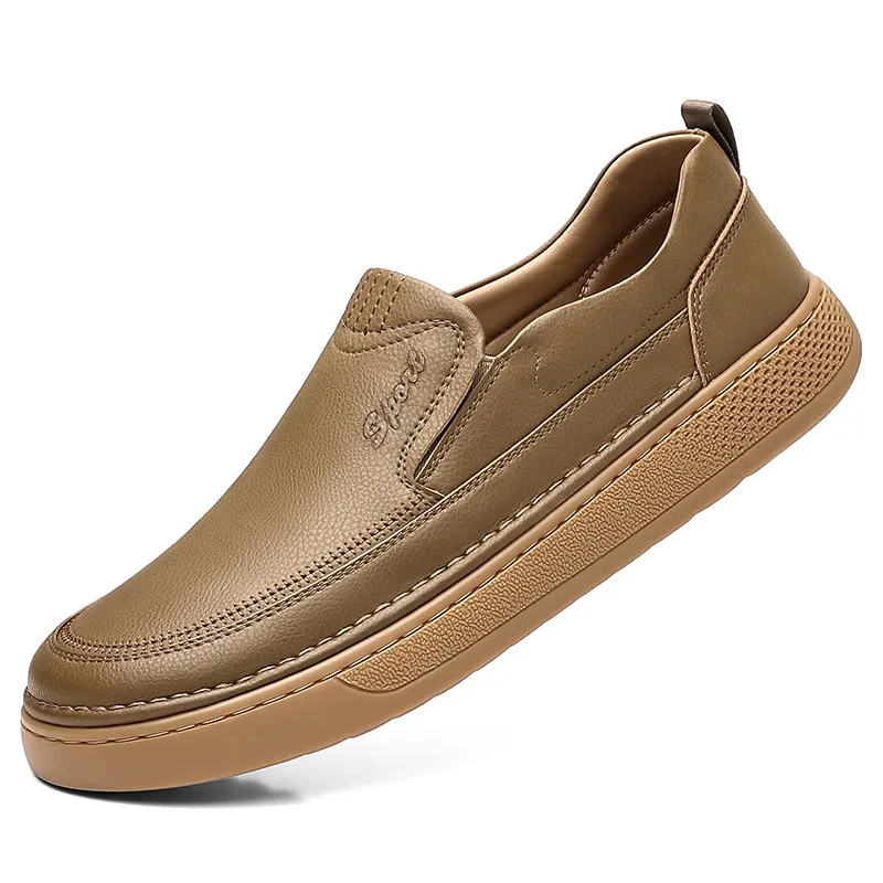 

British Style Casual Cow Leather Shoes for Men Spring Autumn New Designer Shoes Male Solid Color Retro Fashion Loafers Man