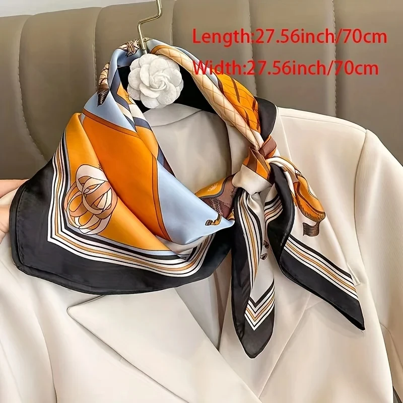 Luxury Silk Shawl Square Scarf for Women Satin Fashion Wraps Neckerchief Female Hair Bands Ribbon Headband Bandana 70X70CM