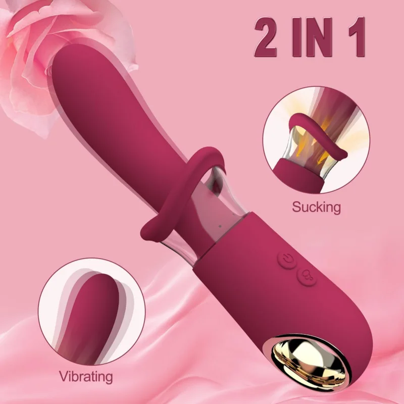 Novelty toy 2-in-1 10 Frequency Vibration 3 Frequency Suction Silicone Suction Vibration Stick Female Masturbation G-spot Orgasm
