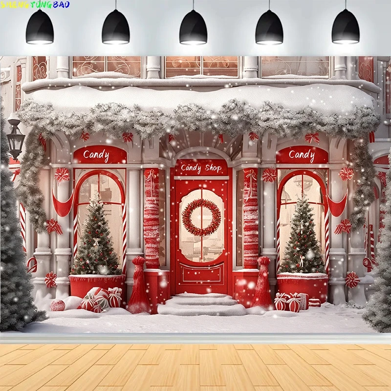 

Christmas Day New Year Photography Backdrops Fireplace Xmas Trees Gifts Snow Winter Holiday Party Deco Photo Background XU-01