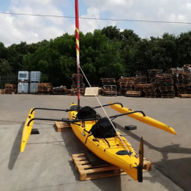 18-foot sailing kayak with foot drive pedal system and rudder