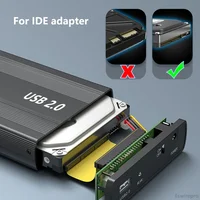 Caja de disco duro IDE ATA para IDE HDD SSD de 3,5 pulgadas USB a IDE HD caja de disco duro de Metal externa con fuente de alimentación