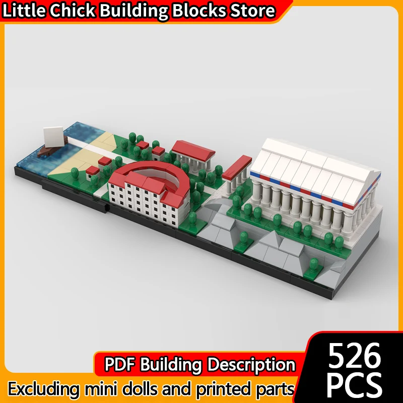 

Street View Model MOC Building Bricks Ancient Greece Architecture Modular Technology Children Holiday Gifts Assemble Toys Suit