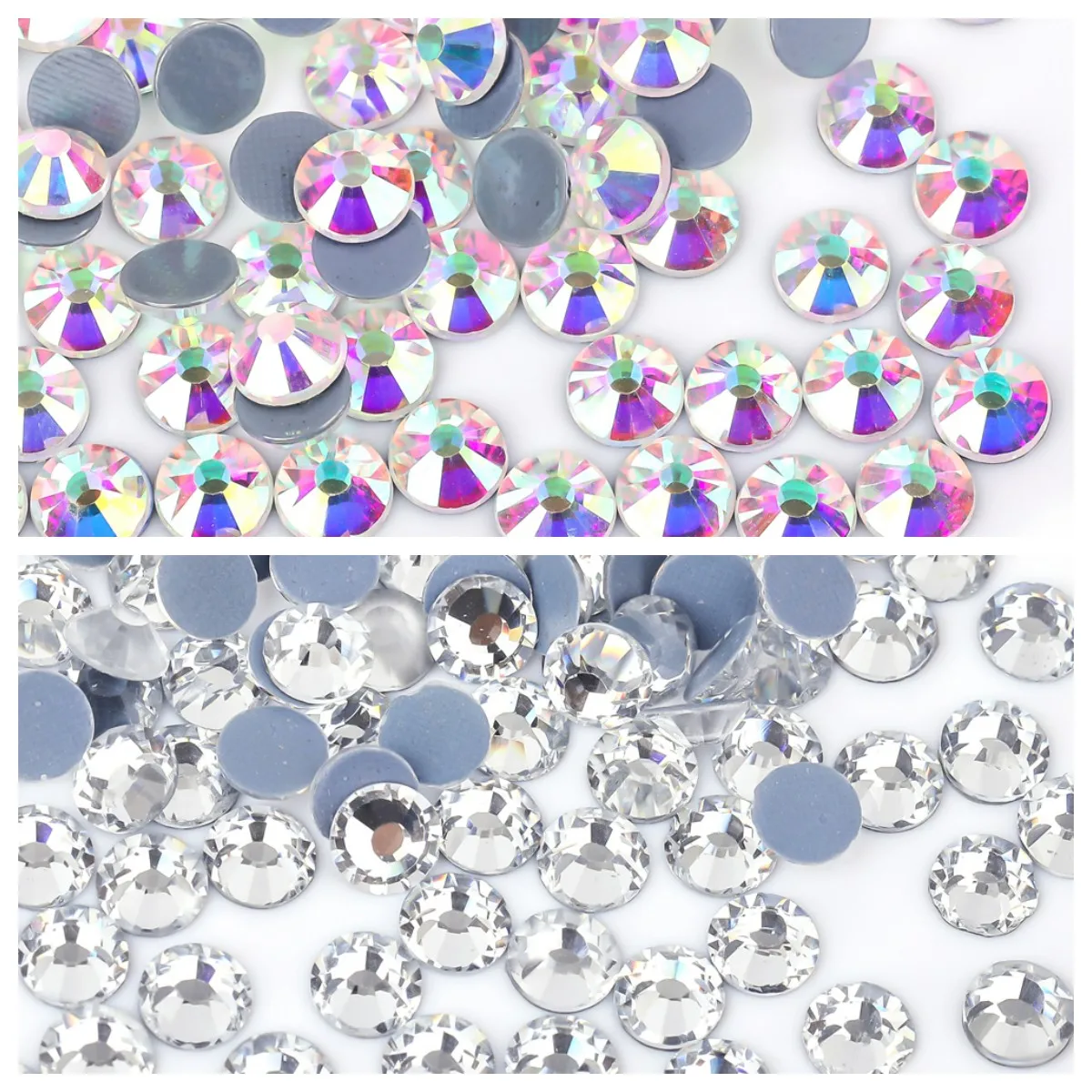 

10bags/lot Clear Crystal AB Hot Fix Rhinestone Super Bright Glass Strass DMC Hotfix Iron On Rhinestones For Fabric garment