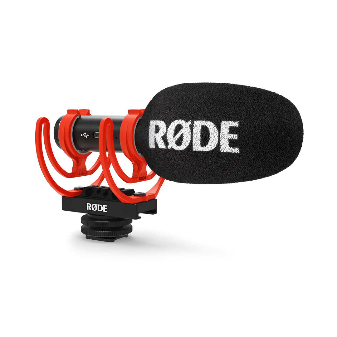 Rode VideoMic GO II Mikrofon Studio profesional, Mikrofon untuk ponsel PC, kamera DSLR, Streaming Audio Video portabel