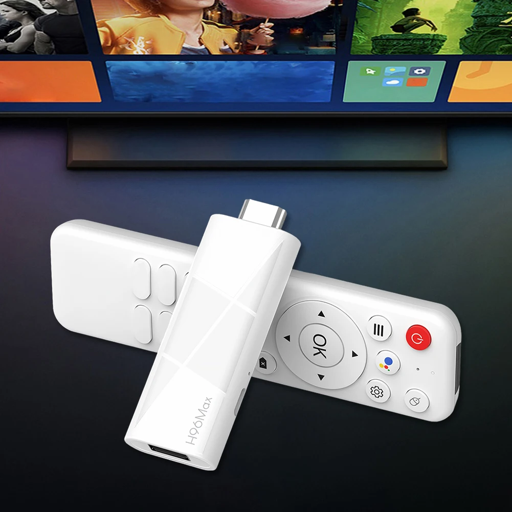 Mini TV Stick H96 MAX RK3518 Android 14 Smart TV Box 2GB 16GB Quad Core Wifi6 BT5.4 4K HD Google Voice Media Player Set Top Box