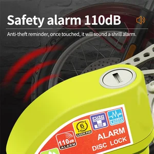 Alarm block for motorcycle, scooter, bicycle, disc brake, waterproof, anti -therap, aluminum alloy, safety brake lock, motorcycle accessories 6 Main Motorcycle Padlock Sales - №3