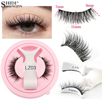SHIDISHANGPIN New 1 Pair Magnetic Eyelashes Reusable Faux Cils Soft False Eyelash Curly Mink Lashes Makeup Magnetic Tweezers Set
