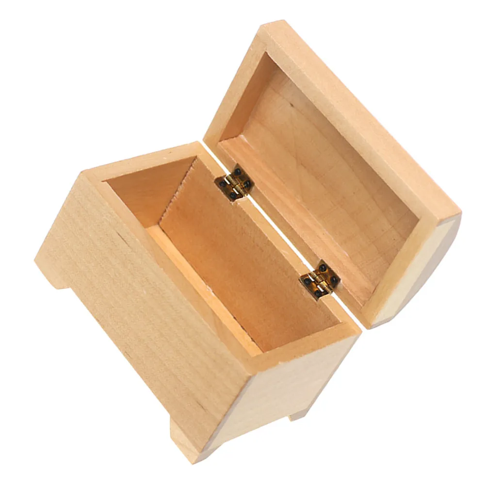 

Miniature Storage Box Natural Wood Color Mini House Accessories Tiny Handmade Decorative Storage Case for Craft Micro Scene