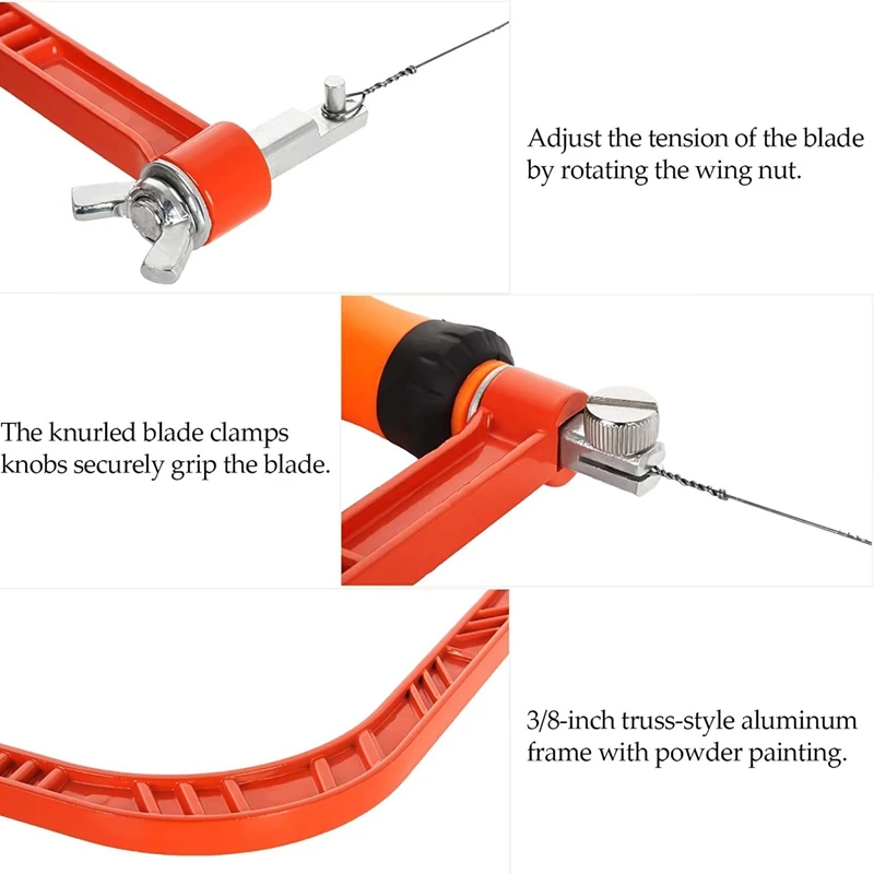 ABXF-6-дюймовая пила для копирования, рама для копирования ладовой пилы и дополнительный набор сменных лезвий из 20 шт. для дерева, пластика, резины и т. д.