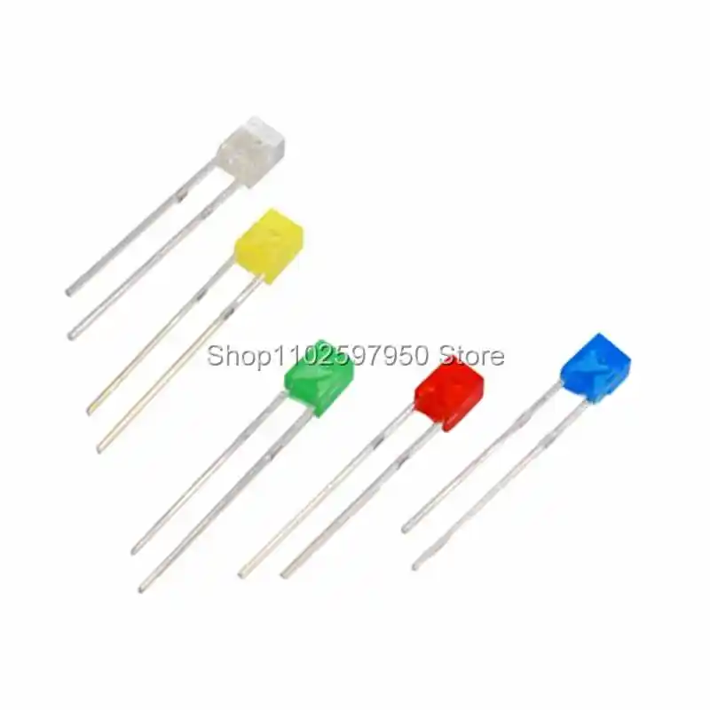100 stks 2x3x4 Rechthoekige LED Emitting Diode Lamp Wit Rood Groen Blauw Geel Oranje Helder Diffuus Kleur Micro DIY Indicator 3 V