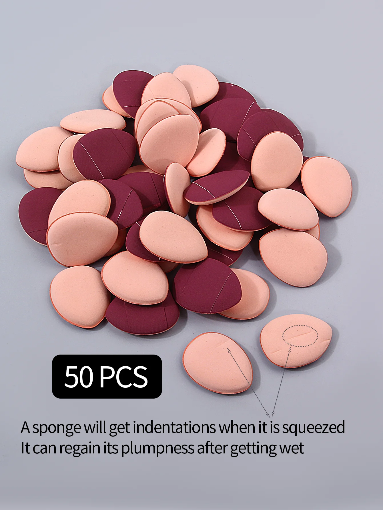30/50 Pz Spugna per trucco per pollice Set soffio per cipria Morbido correttore per fondotinta senza lattice e fard Strumenti professionali riutilizzabili per il trucco