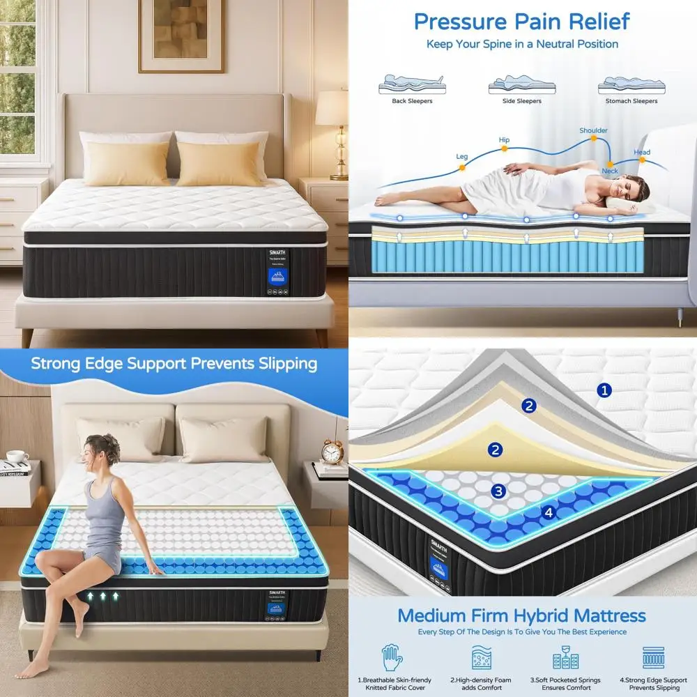 

Hybrid Full Mattress: 12 Inch Memory Foam & Pocketed Spring Mattress in a Box