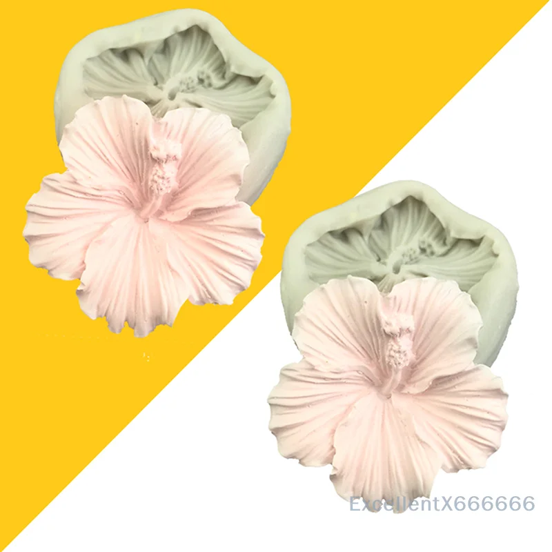 

Hibiscus Shaped DIY Molds Fondant Moulds Chocolate Moulds Cake Decorating Gadgets Silicone Material Handmade Baking Accessories