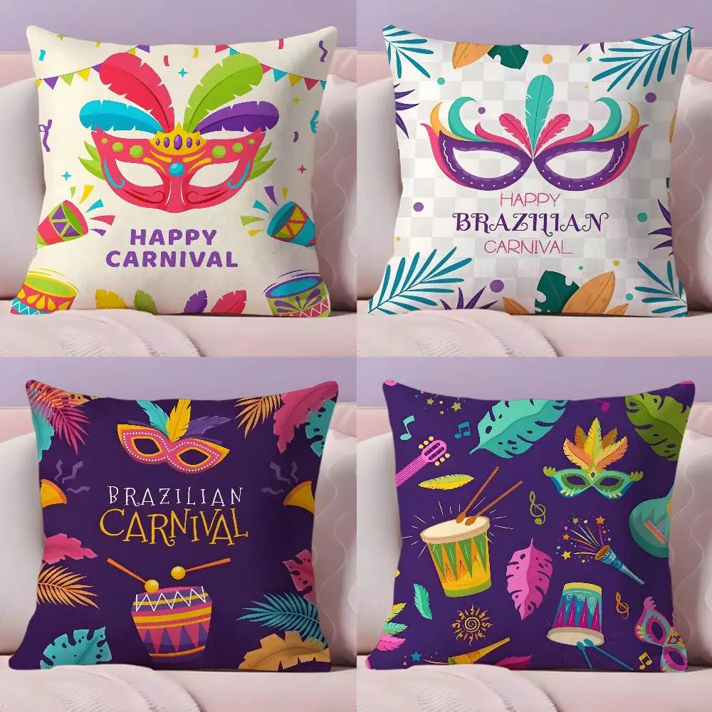 

Mardi Gras Masquerade Pillow Case Ultra Soft Skin Friendly Fabric Cloud Like Comfort & Concealed Zipper