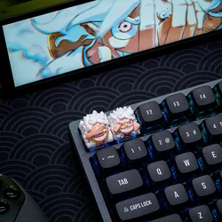 Cartoon One Piece Nika Monkey D. Luffy Personalized Mechanical Keyboard with Keycaps Woting Creative Resin Keycaps