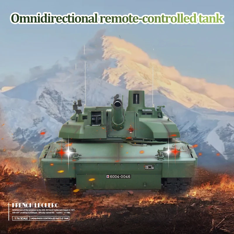 Tongde RC Tank 1/16 H2408 Leclerc Battle Tank RTR Infrared System BB Shooting 320 degrees 2.4GHZ Remote Controlled Toys Model