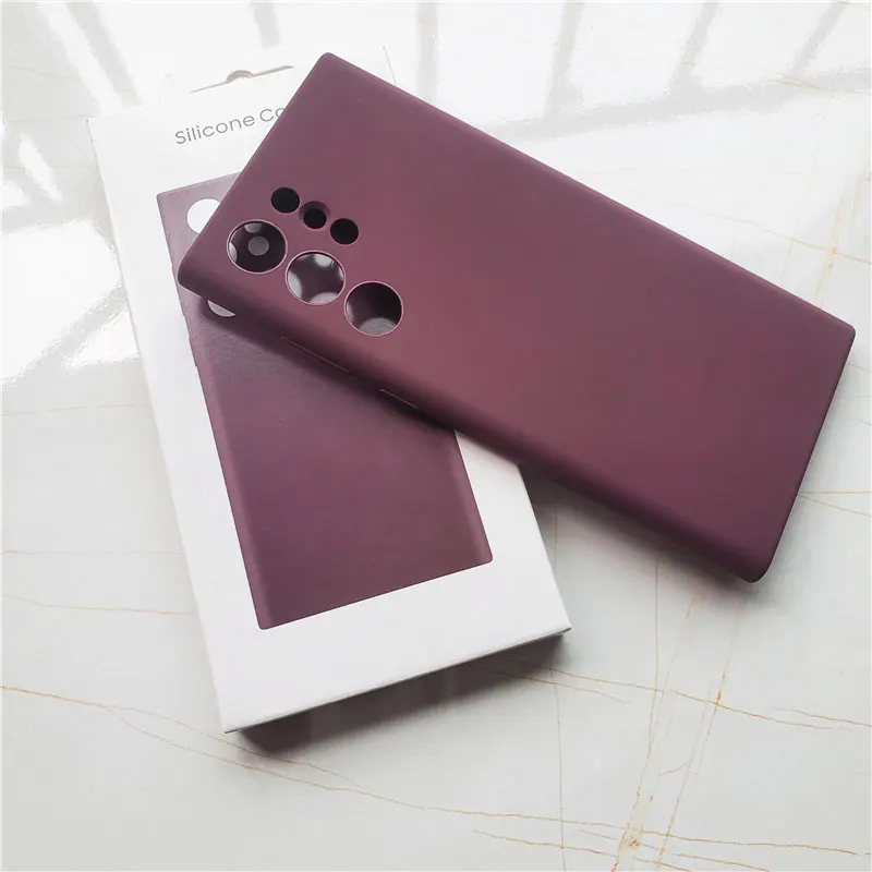 For Samsung Galaxy S22 Ultra 5G Case Liquid Silicone Case Silky Soft-Touch Back Protective Cover For Galaxy S22Ultra Phone Case