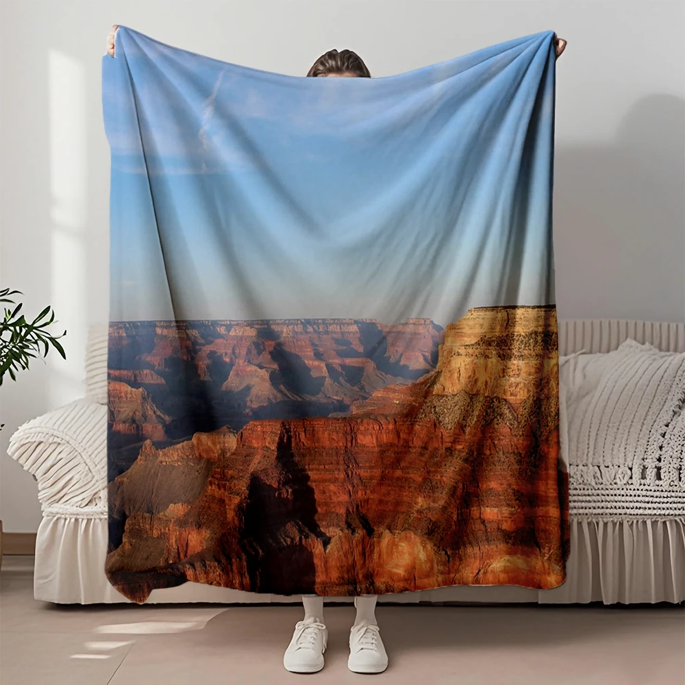 

Quality Flannel Soft Blanket Grand Canyon South Rim Scandinavian Reversible Blanket Knit Throw Odor-resistant Lightweight