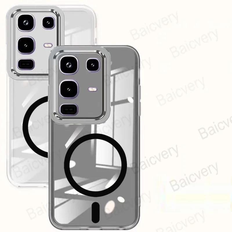 لهاتف انفينيكس نوت 50 برو 4G نوت 50 4G غطاء غلاف من السيليكون الشفاف الملون بالكامل مع ملصق مغناطيسي
